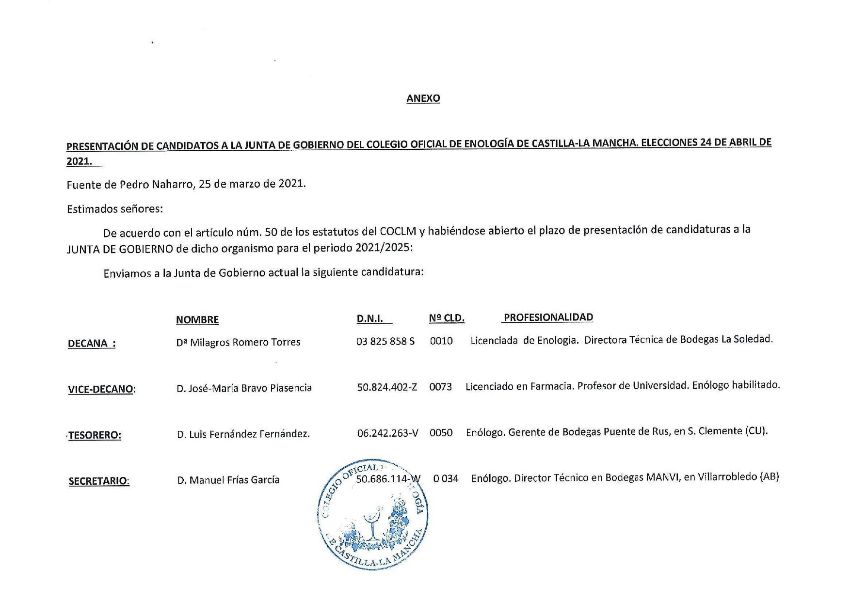 LISTADO DE LA CANDIDATURA MILAGROS ROMERO page-0001